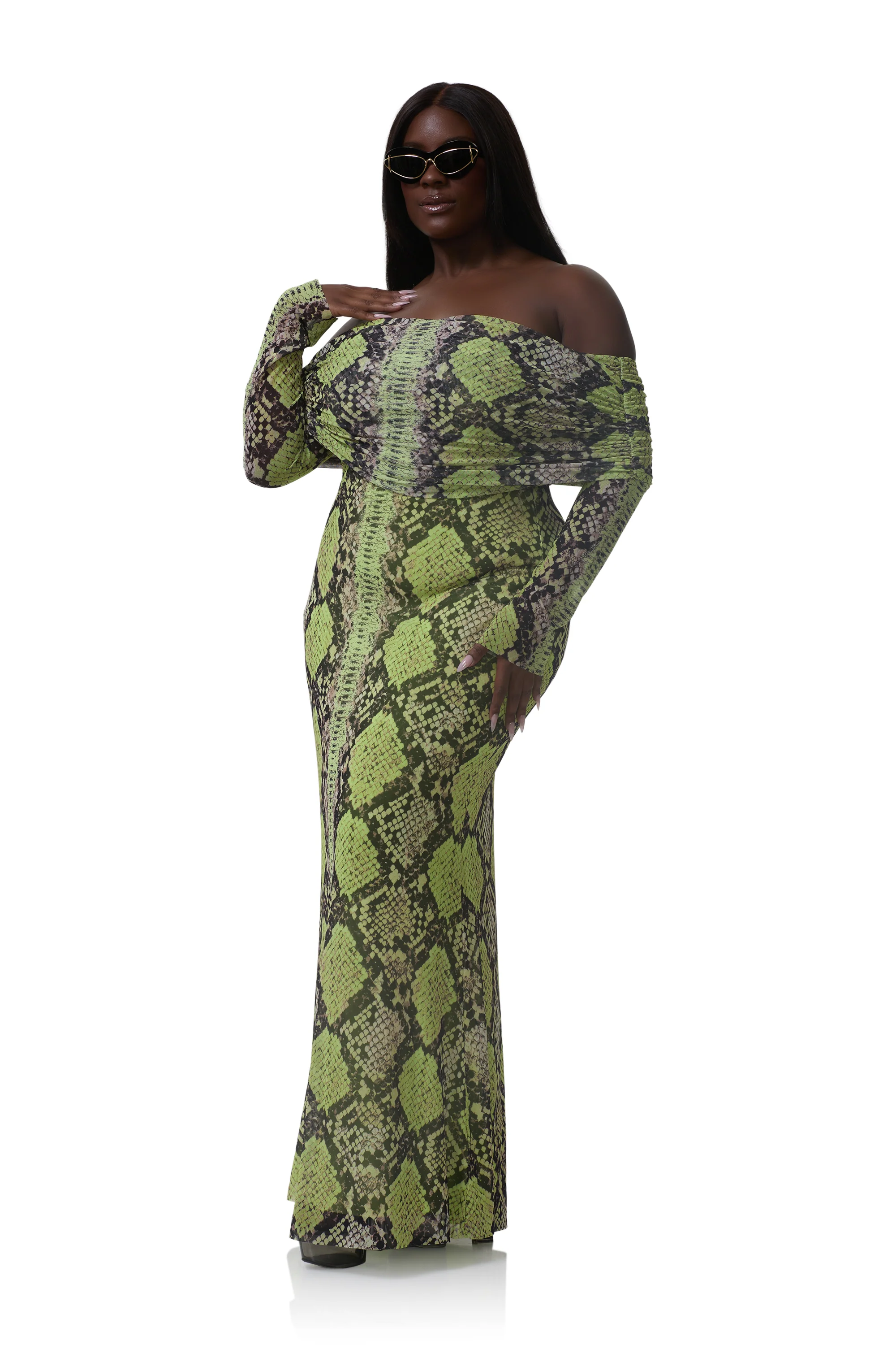Thelma Dress - Lime Snake - Image 6