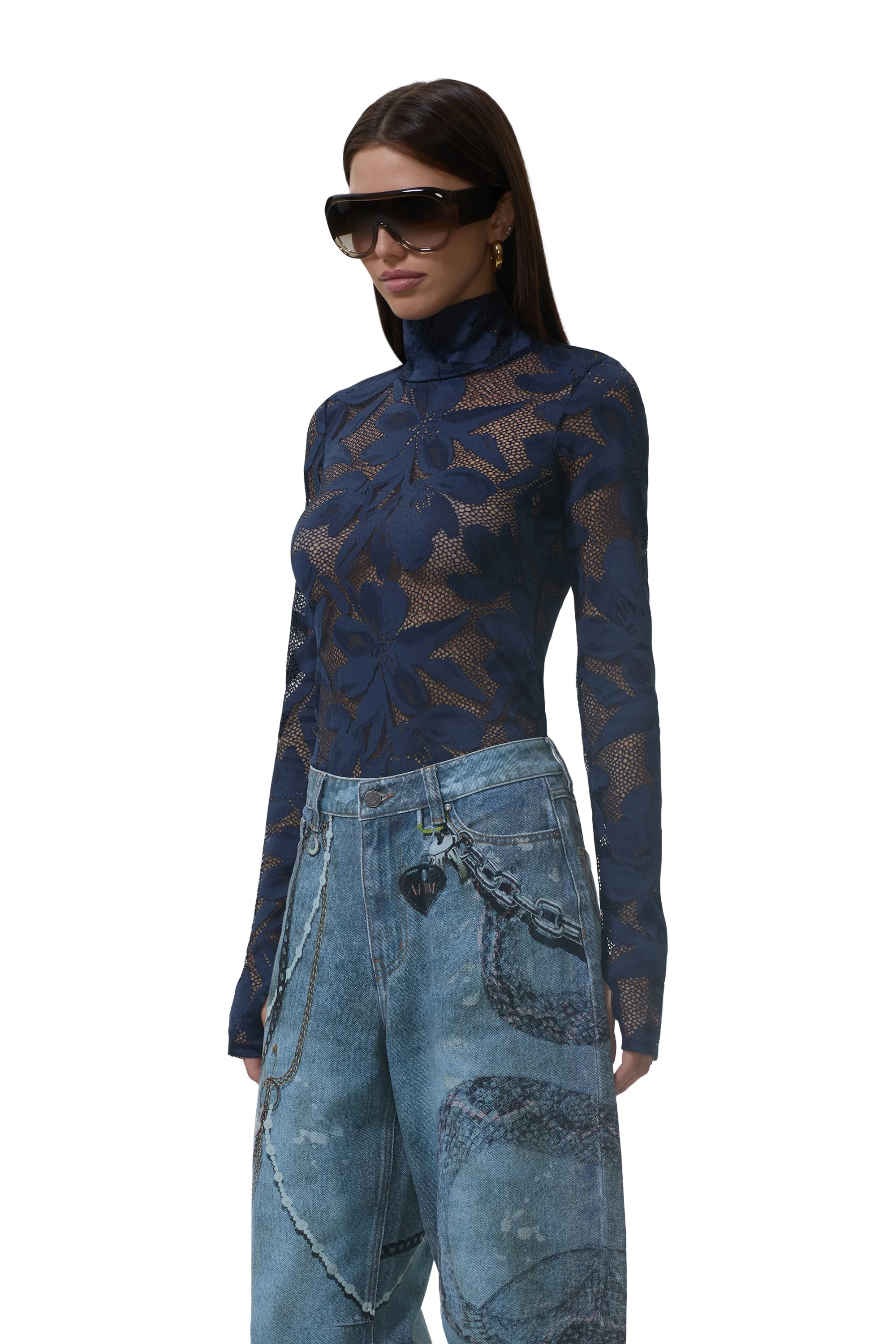 Zadie Crochet Lace Top - Black Iris - Image 3