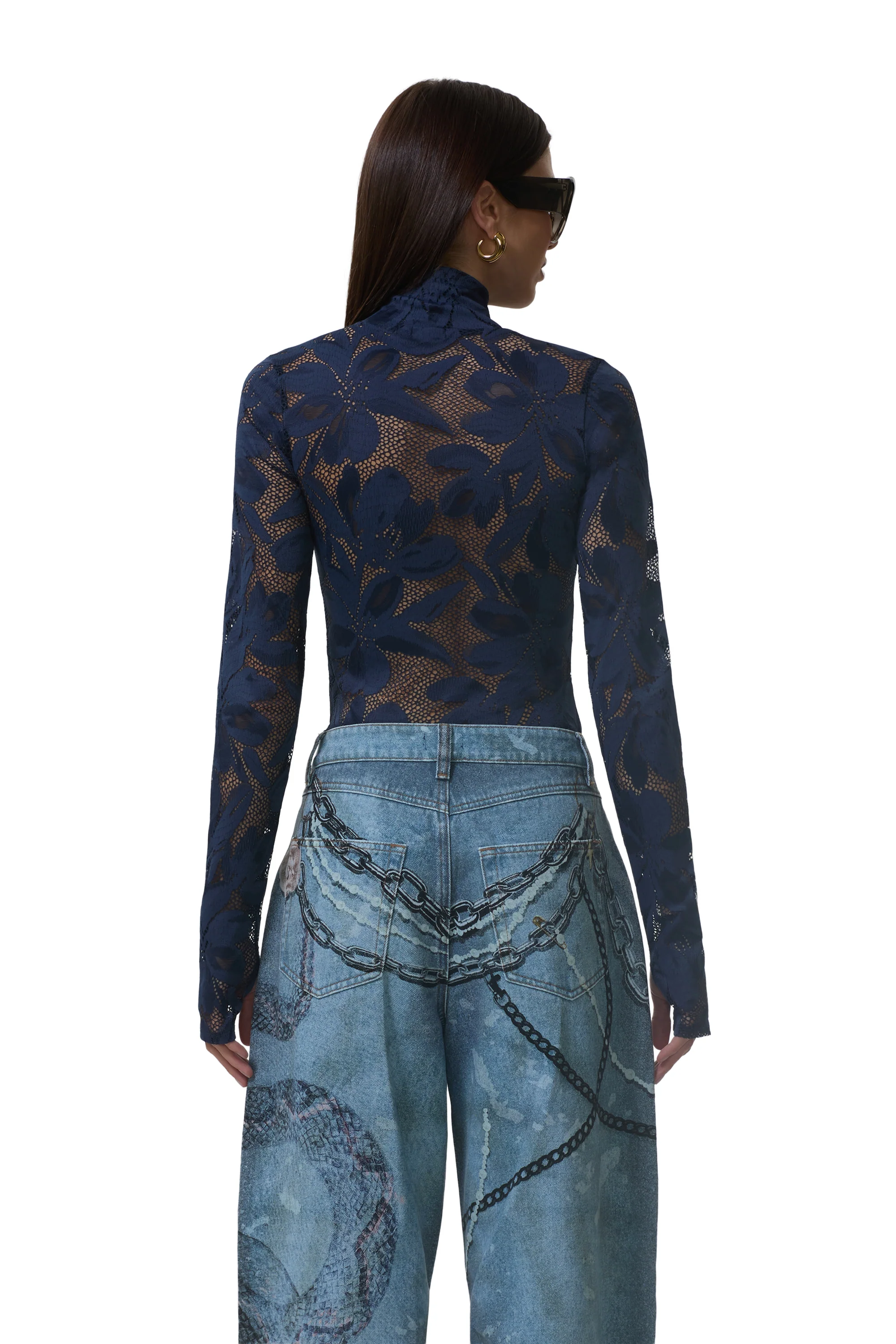 Zadie Crochet Lace Top - Black Iris - Image 4