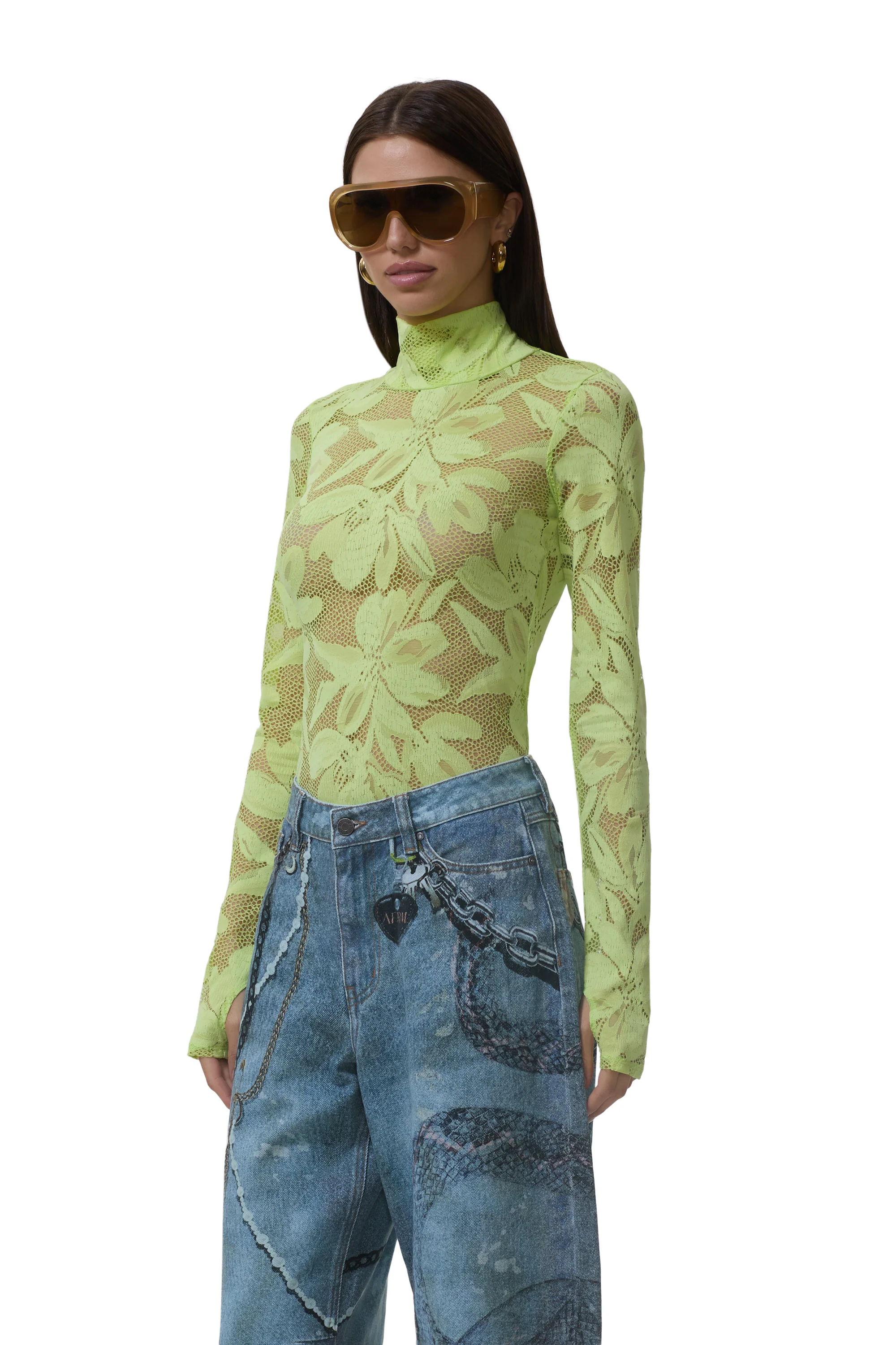 Zadie Crochet Lace Top - Lime Essence - Image 3