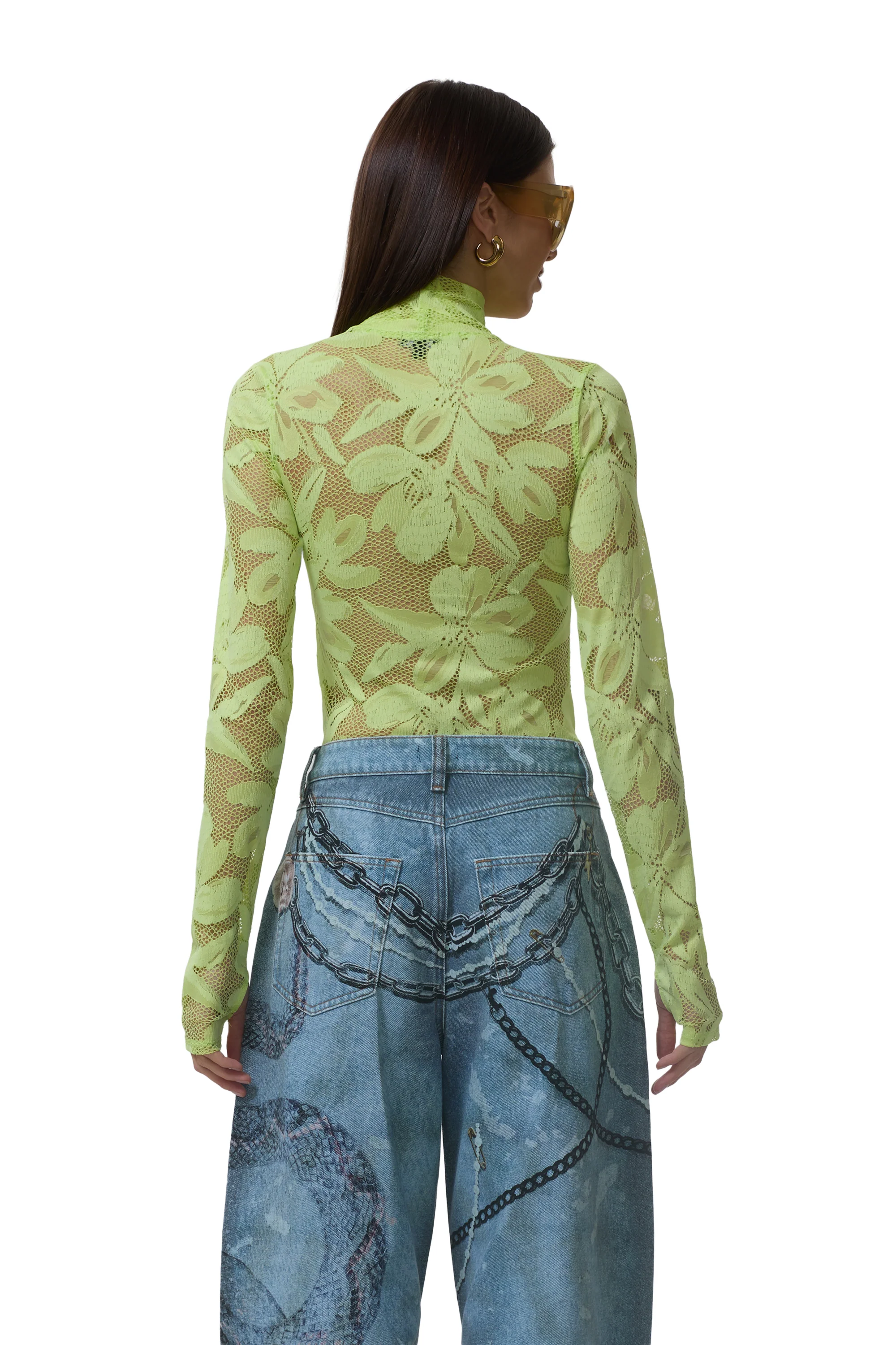 Zadie Crochet Lace Top - Lime Essence - Image 4