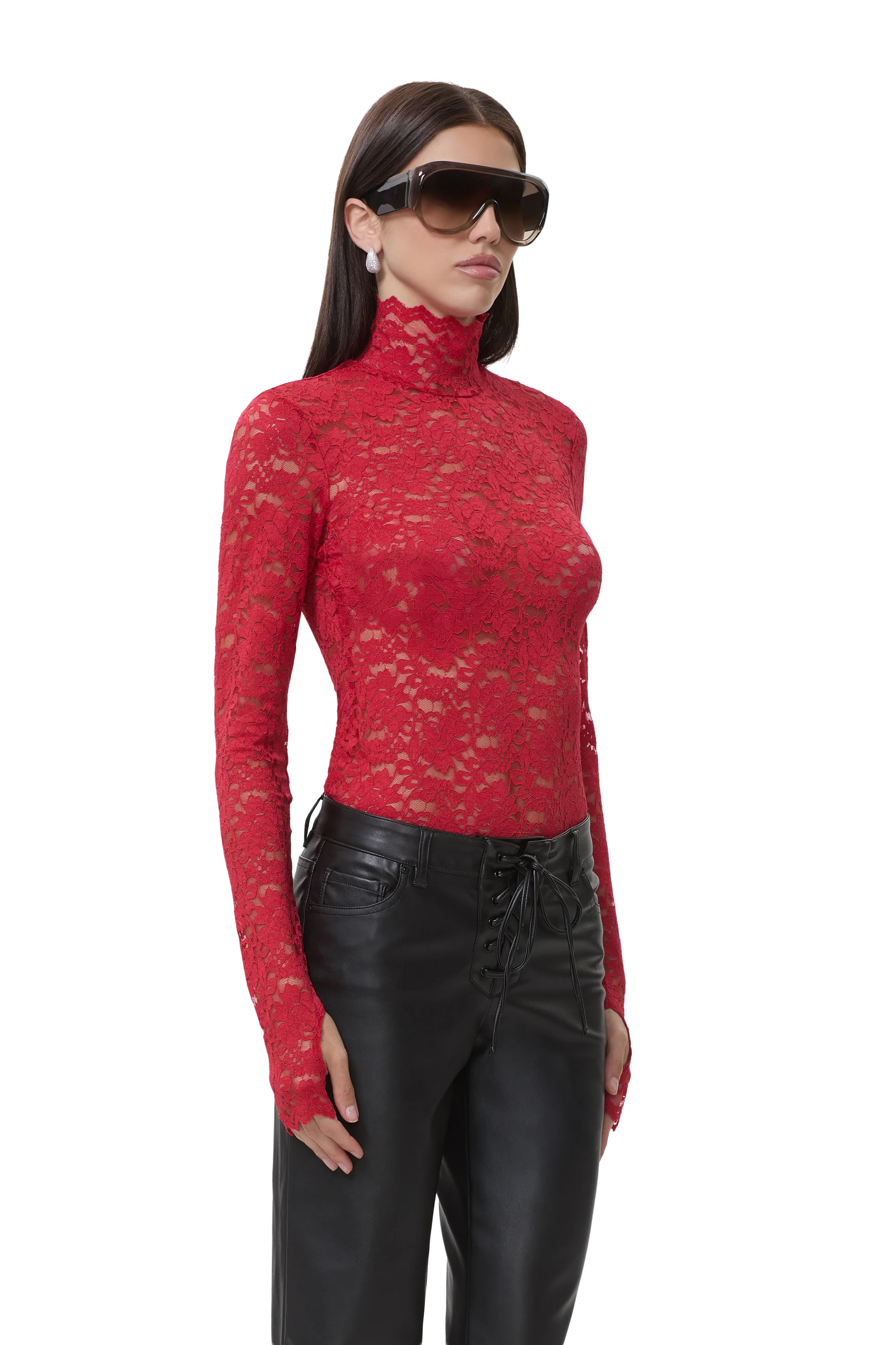 Zadie Lace Top - Poppy Red - Image 3