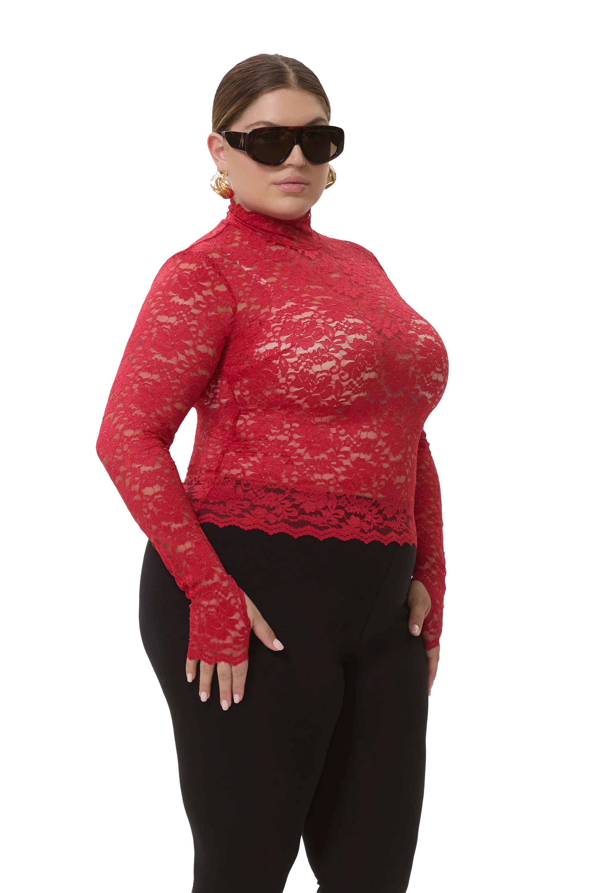 Zadie Lace Top - Poppy Red - Image 4