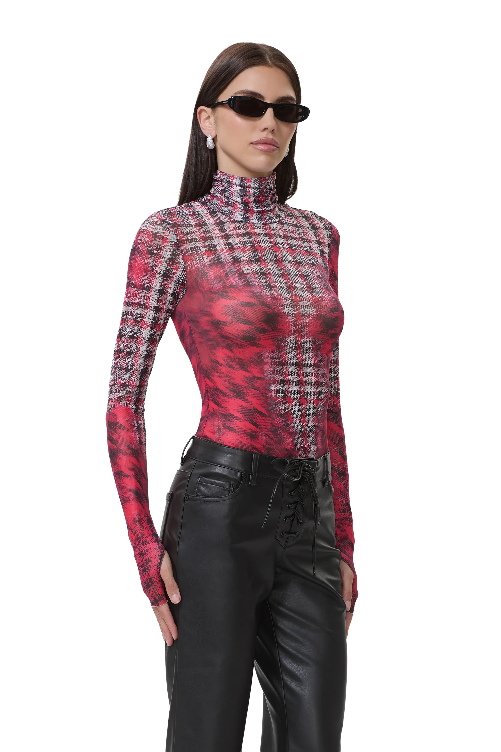 Zadie Top - Ruby Houndstooth - Image 3