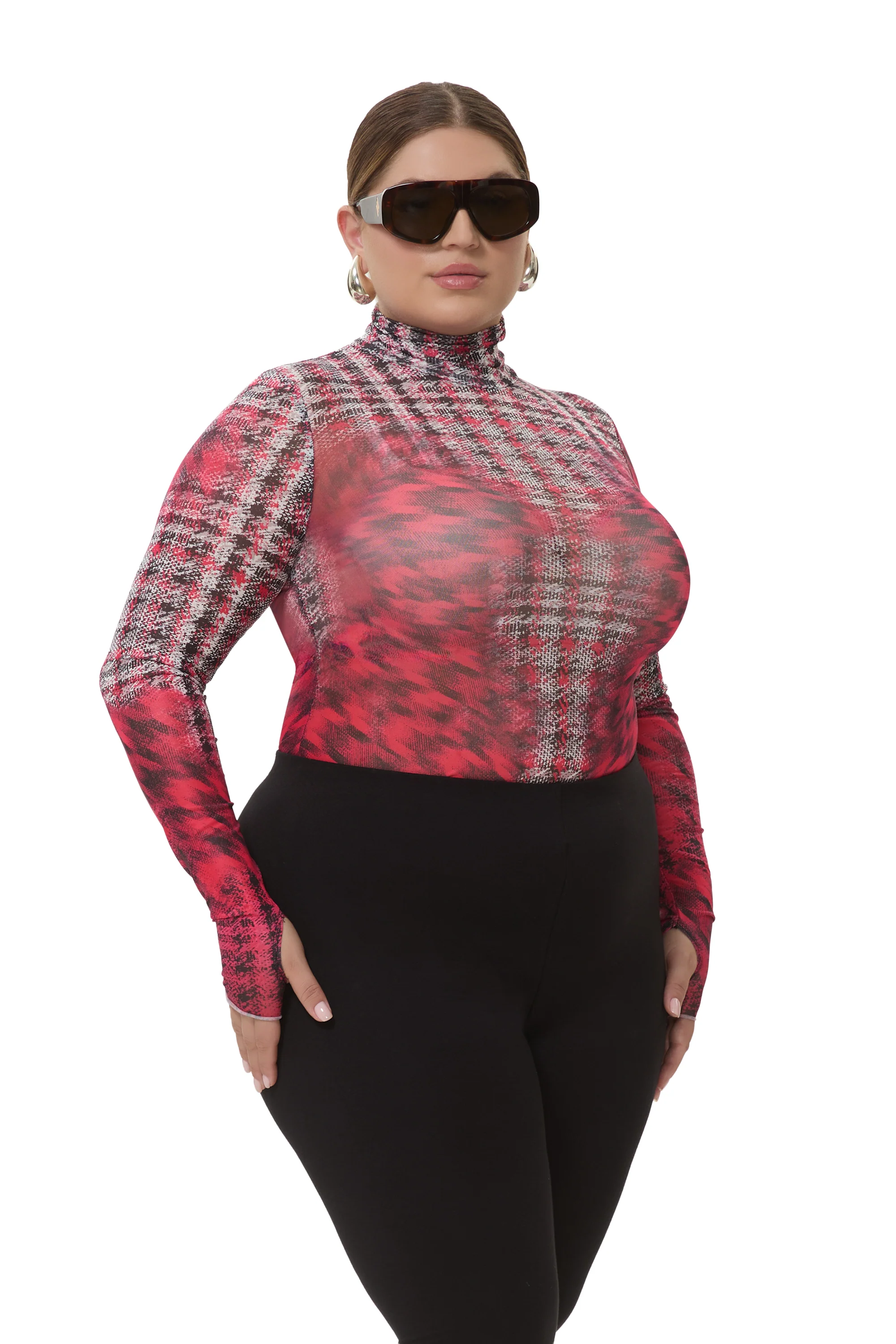 Zadie Top - Ruby Houndstooth - Image 4