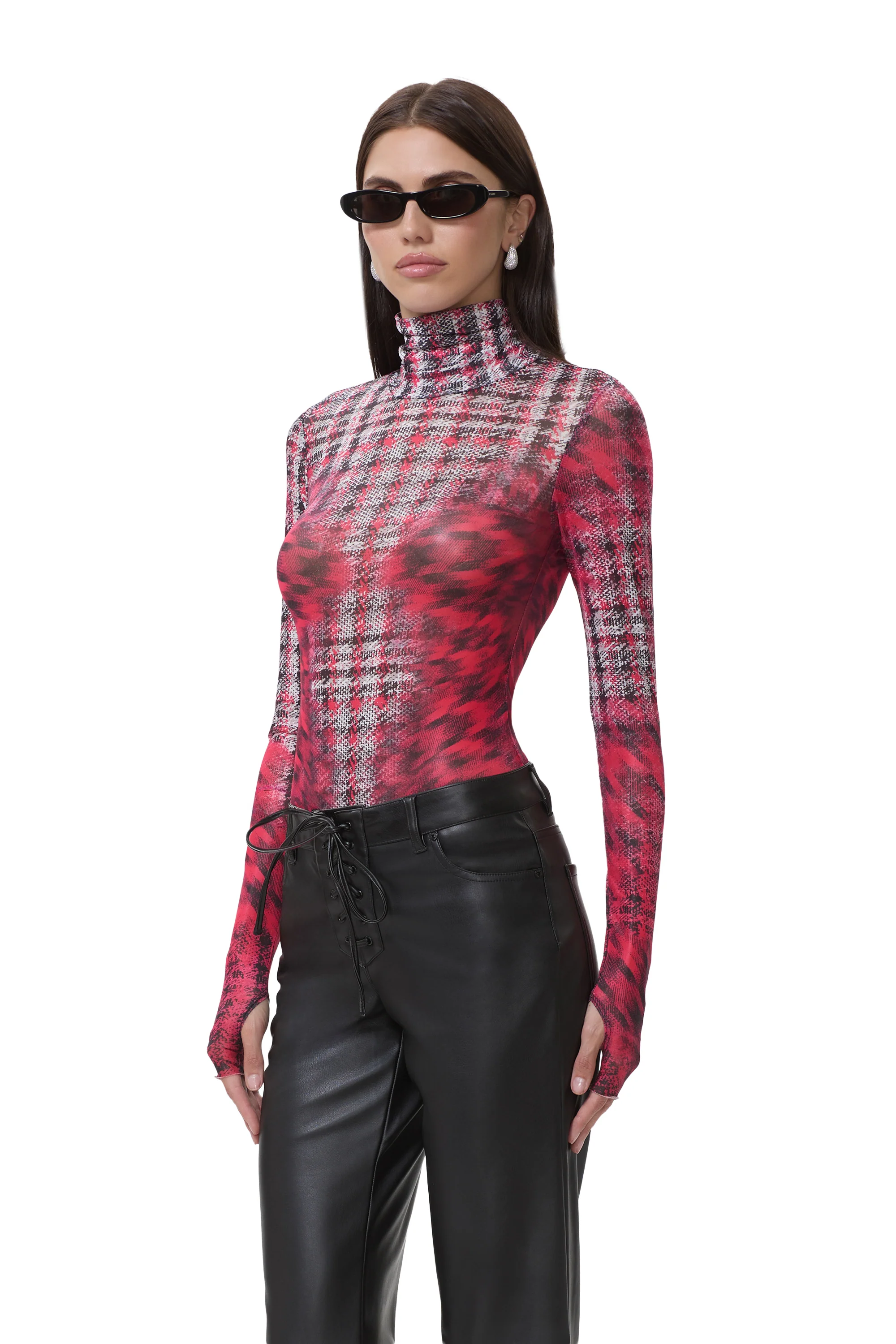 Zadie Top - Ruby Houndstooth - Image 5