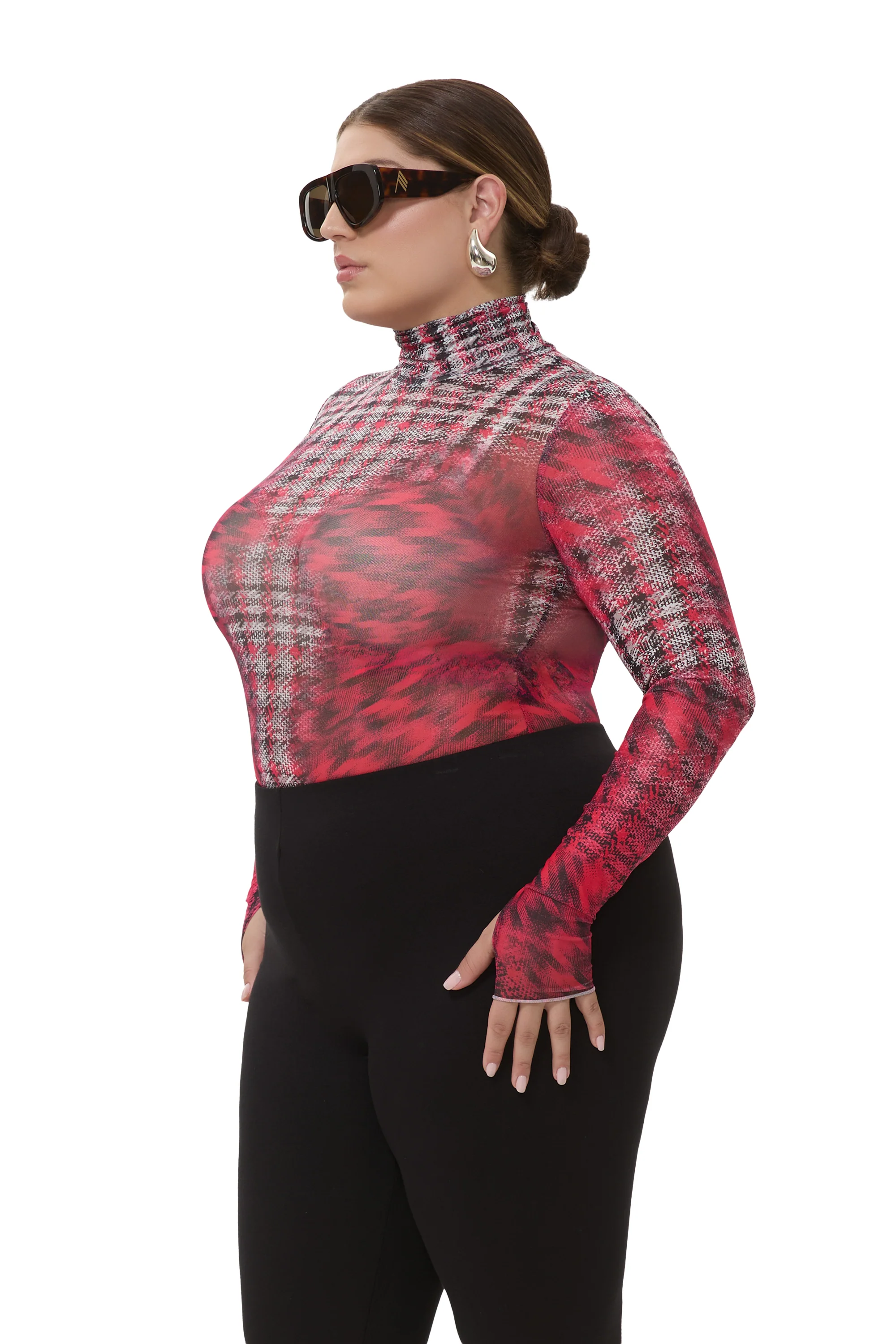 Zadie Top - Ruby Houndstooth - Image 6